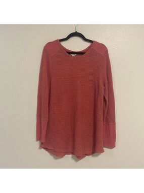 Sundance Sweater Women's Size XL Pink Everly Thermal Waffle Knit Top lightweight
